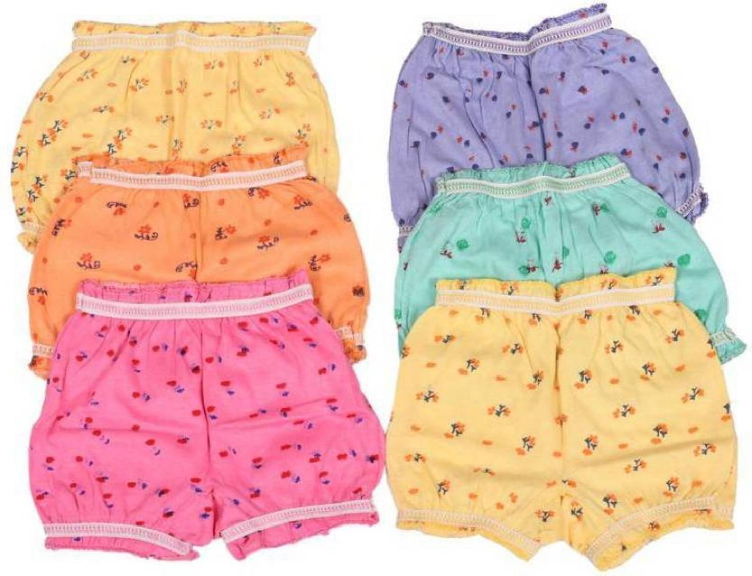    			Tahiro Pack of 6 100% Cotton Bloomers For Girls ( Multi )