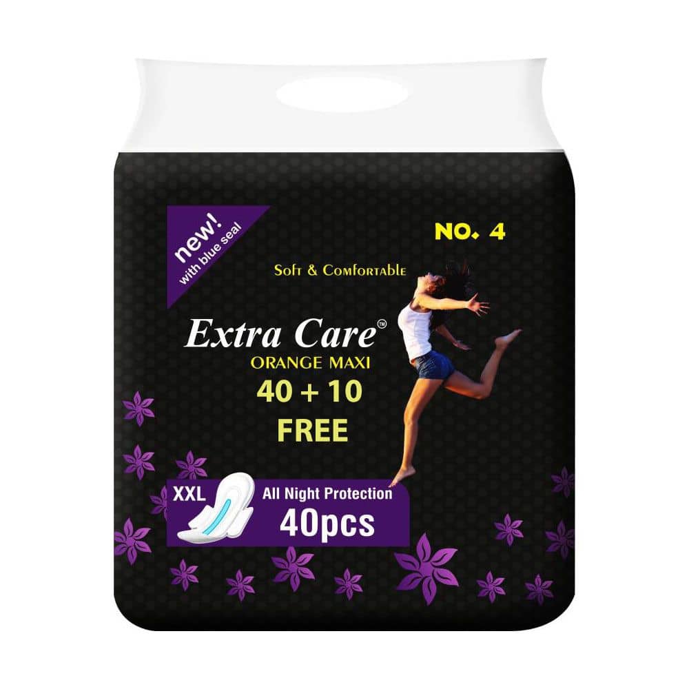 Sek Extra Care Orange Maxi Dry XXL 50 Sanitary Pads Pack of 50