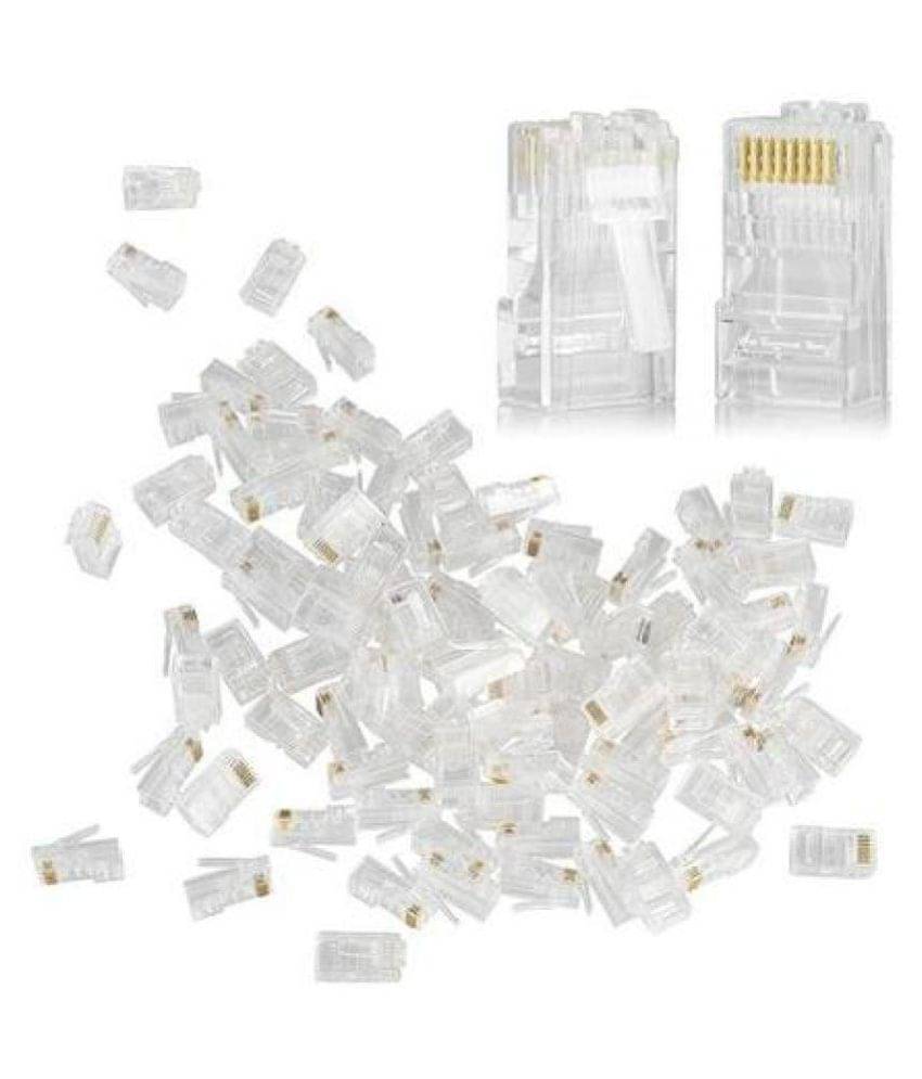     			TechByte 100 Pcs RJ45 Plug Cat5 8P8C Lan Connector Network