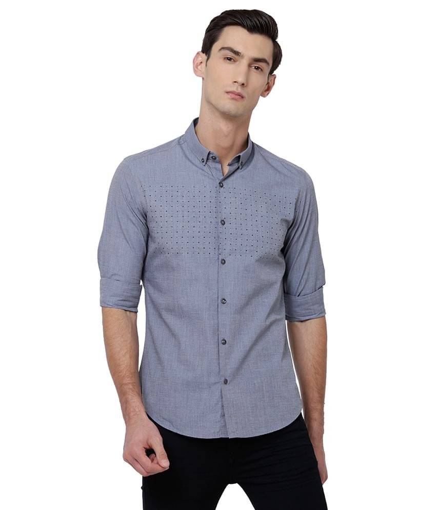     			Black Coffee Grey Slim Fit Shirt
