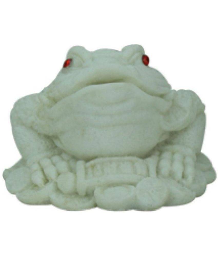     			Ganpati Creation  Frog White Marble Figurines