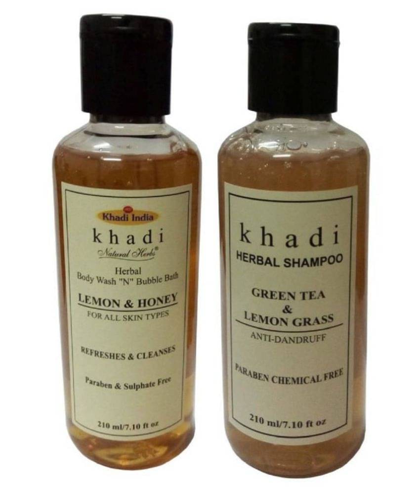 Khadi Herbal Combo Shampoo & Body Wash :Green Tea & LemongrassShampoo & Lemon Honey BodyWash Shampoo ml Pack of 2 Khadi Herbal Combo Shampoo & Body Wash :Green Tea & LemongrassShampoo & Lemon Honey BodyWash Shampoo ml Pack of 2