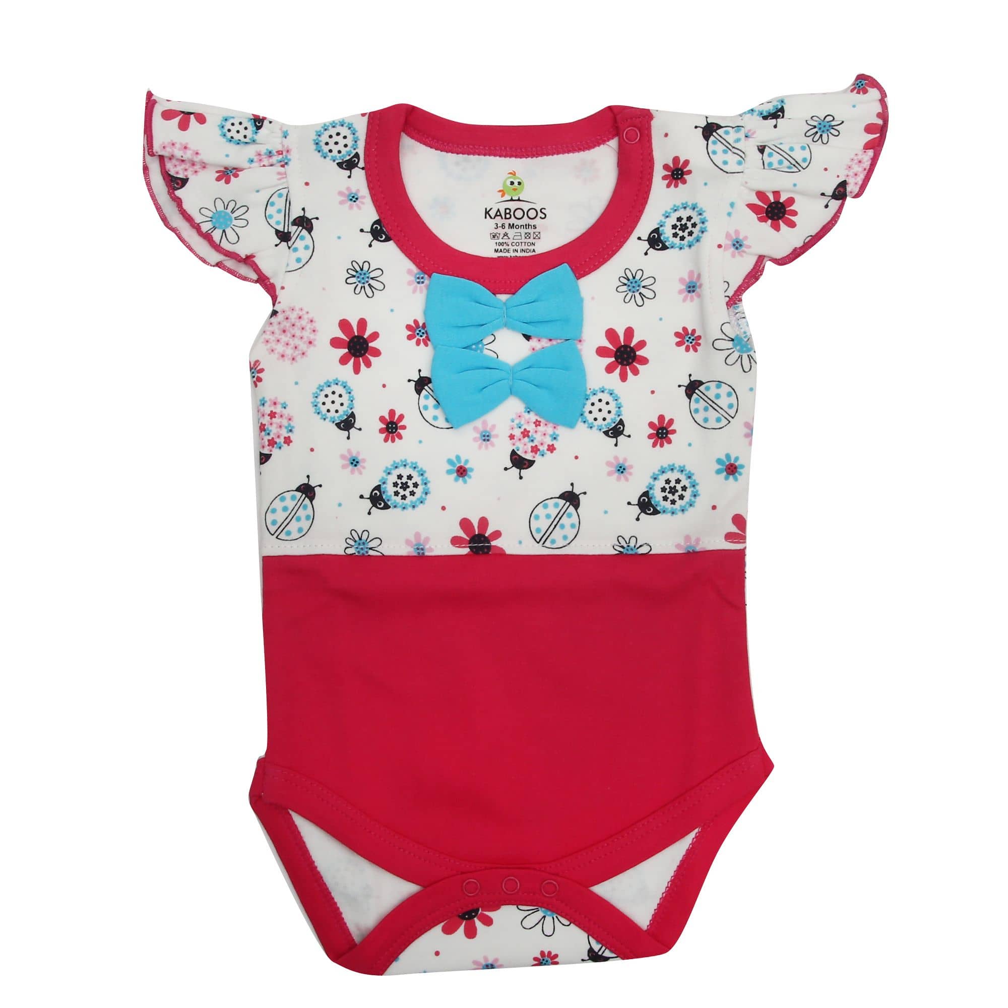 KABOOS Baby Girls Cotton Bodysuit ( Multicolor )