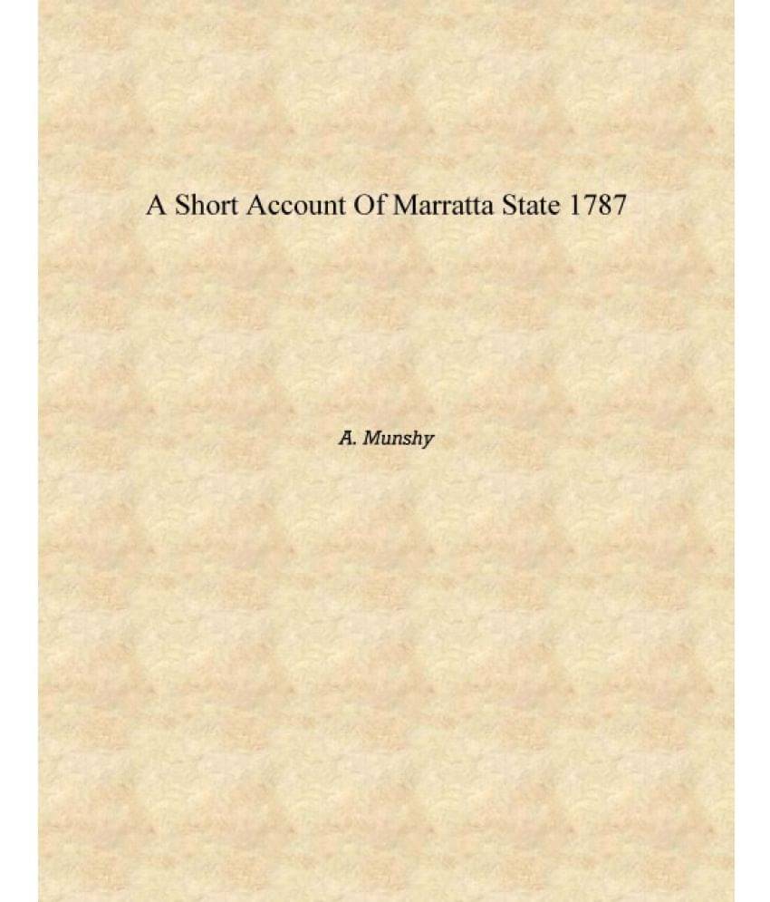     			A Short Account Of Marratta State 1787 [Hardcover]