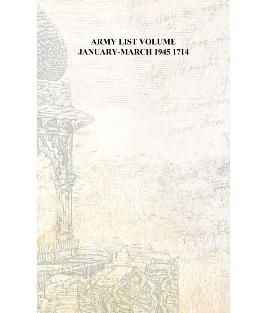     			Army list Volume January-March 1945 1714 [Hardcover]
