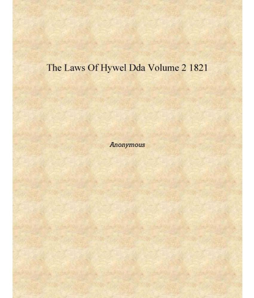     			The Laws of Hywel DDA Volume 2 1821 [Hardcover]