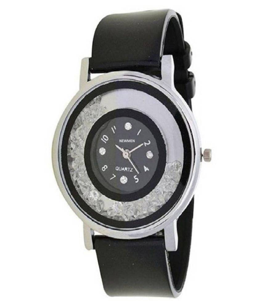     			newmen PU Round Womens Watch