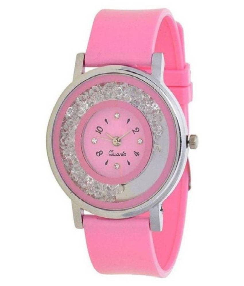     			newmen - Pink PU Analog Womens Watch
