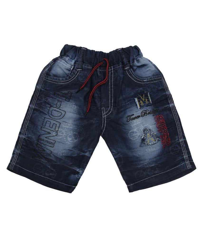 Zadmus Pack of 1 Denim Shorts For Boys ( Blue ) - Shorts | Buy online on ZillyBuy