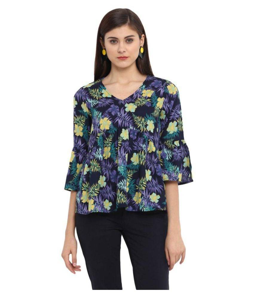 Purys Women's Polyester Peplum Top ( Multicolor ) Purys Women's Polyester Peplum Top ( Multicolor )