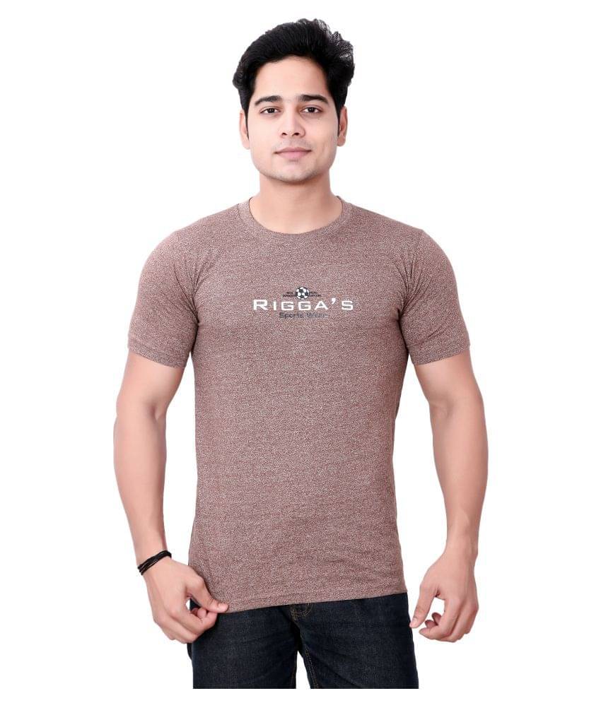 Awack Brown Half Sleeve T-Shirt Awack Brown Half Sleeve T-Shirt