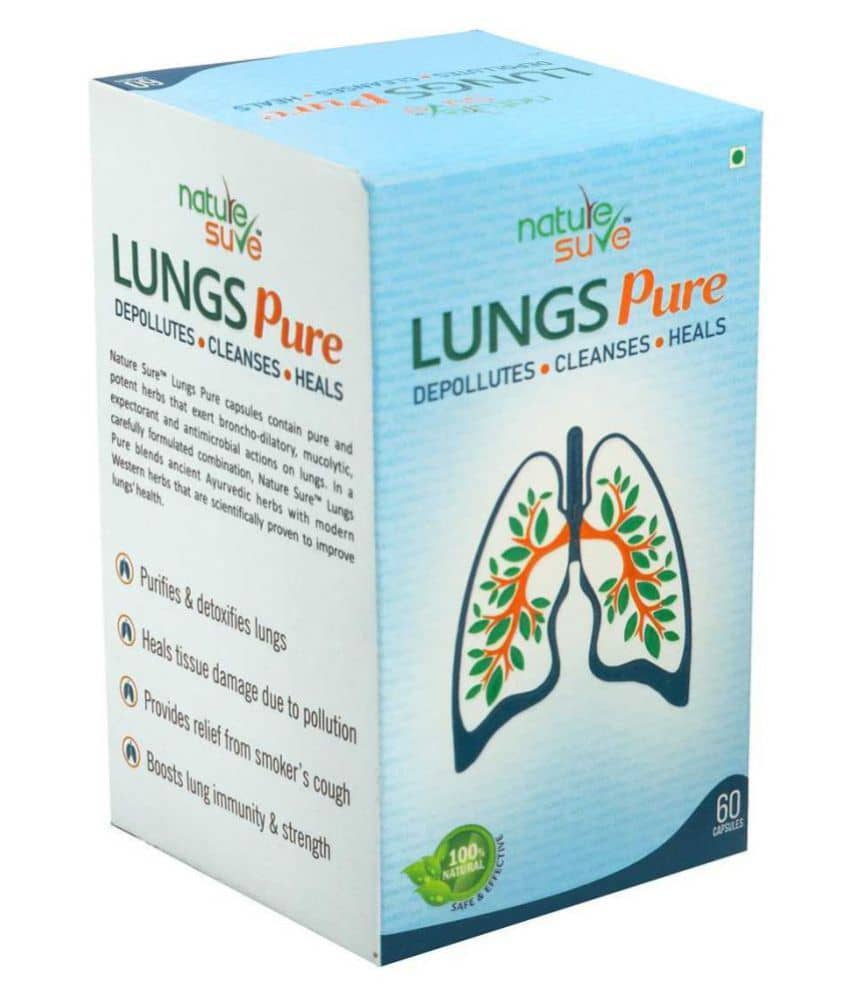 Nature Sure Lungs Pure Capsules for Respiratory Health in Men & Women - 1 Pack (60 Capsules)