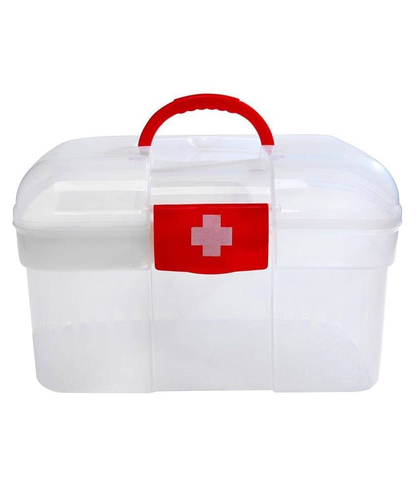 Inditradition Emergency Medical Storage Box For Home & Work (Transparent)