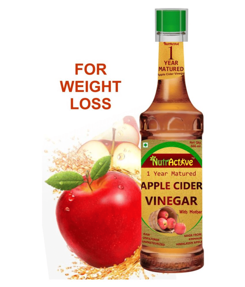 NutrActive Natural Apple Cider Vinegar with Mother of Vinegar | For Weight Loss 500 ml Unflavoured NutrActive Natural Apple Cider Vinegar with Mother of Vinegar | For Weight Loss 500 ml Unflavoured