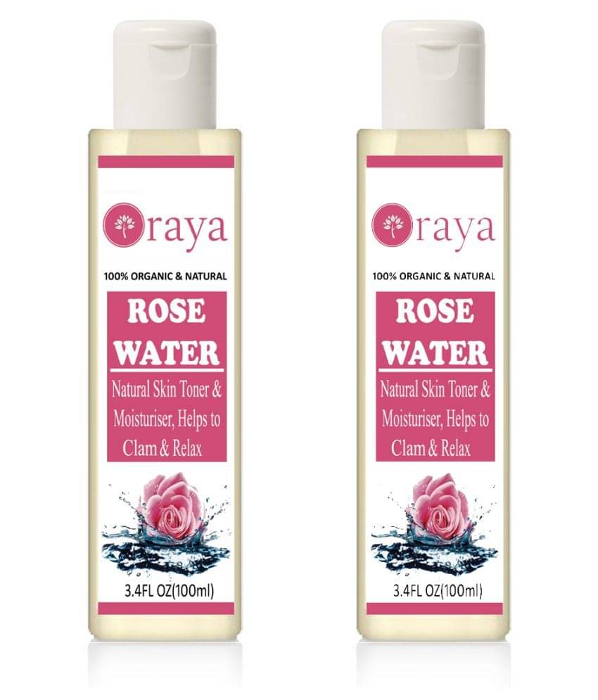     			ORAYA 100 % Pure & Natural Rose Water Skin Tonic 200 ml Pack of 2