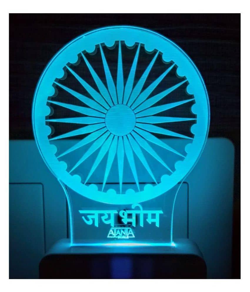 Ajanta Jay Bhim Rao Ambedkar Logo 2114 3D Night Lamp Multi - Pack of 1 - Electricals | Buy online on ZillyBuy