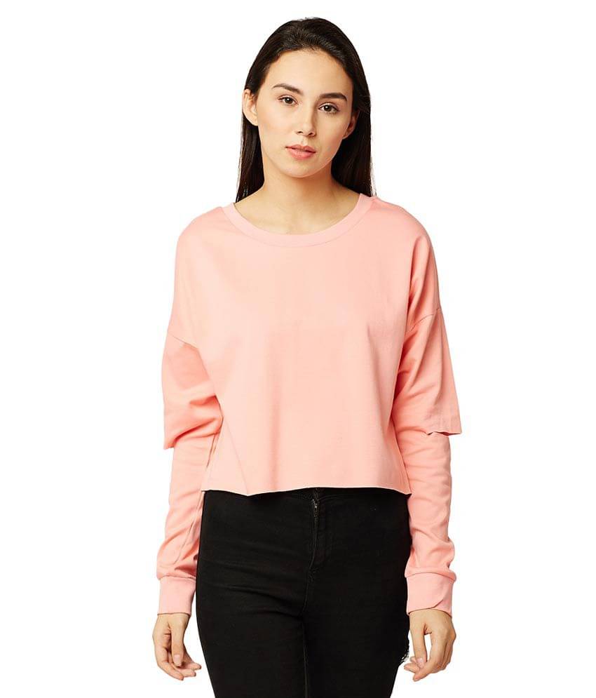     			Miss Chase Cotton Pink Non Hooded Sweatshirt