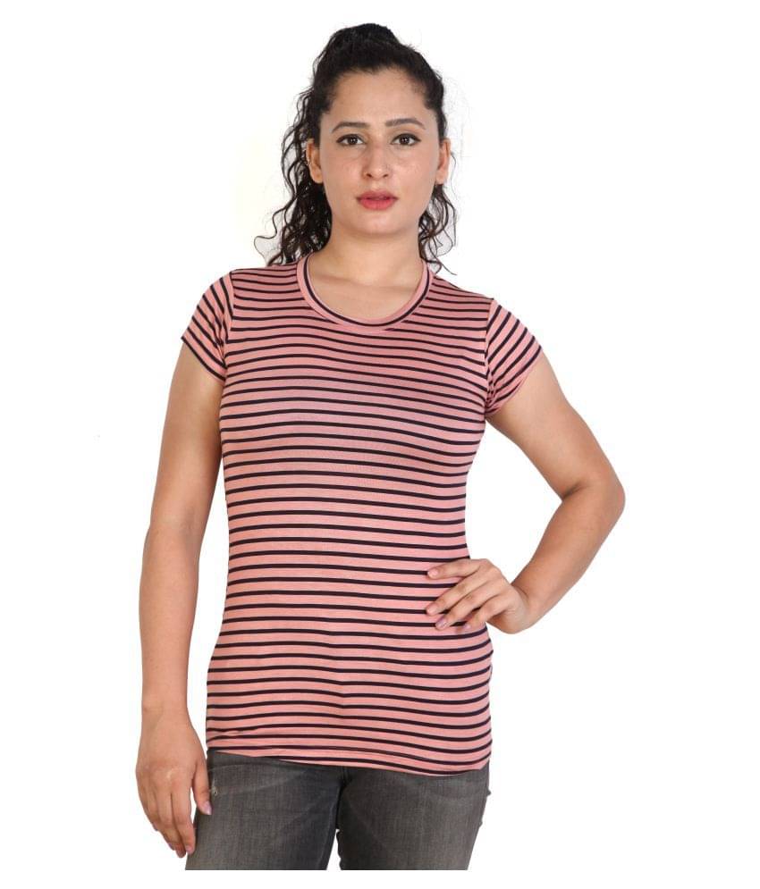     			FCK-3 Women Cotton Slim Fit Round Neck T-Shirt ( Peach )