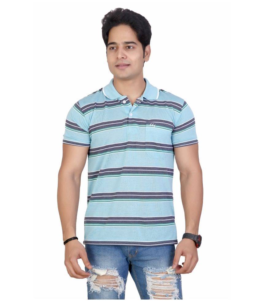 Awack Blue Slim Fit Polo T Shirt Awack Blue Slim Fit Polo T Shirt
