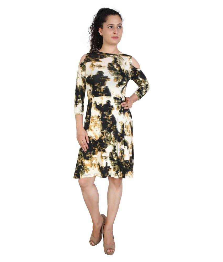 FCK-3 Women Cotton Fit & Flare Dress ( Multi Color ) FCK-3 Women Cotton Fit & Flare Dress ( Multi Color )