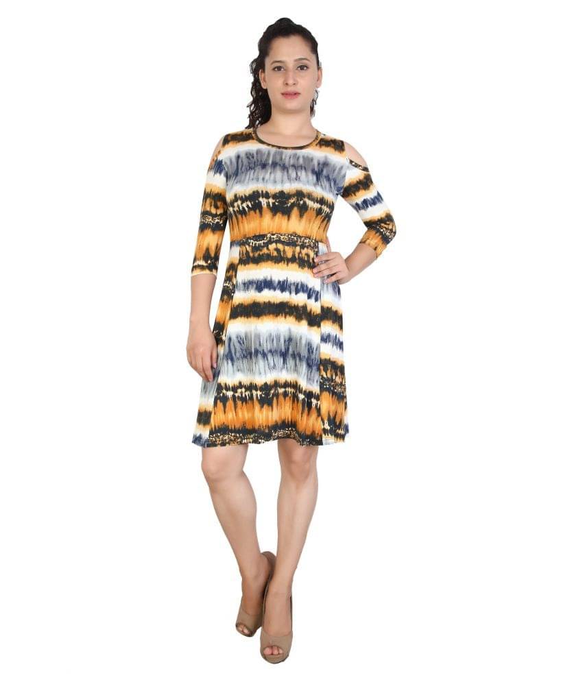 FCK-3 Women Cotton Fit & Flare Dress ( Multi Color ) FCK-3 Women Cotton Fit & Flare Dress ( Multi Color )
