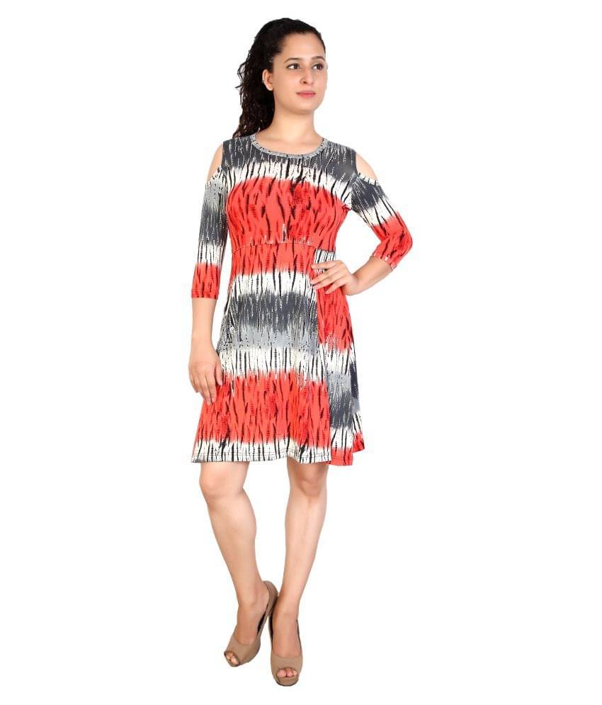 FCK-3 Women Cotton Fit & Flare Dress ( Multi Color ) FCK-3 Women Cotton Fit & Flare Dress ( Multi Color )