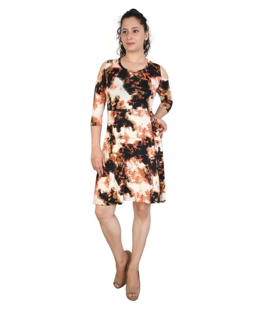 FCK-3 Women Cotton Fit & Flare Dress ( Multi Color ) FCK-3 Women Cotton Fit & Flare Dress ( Multi Color )