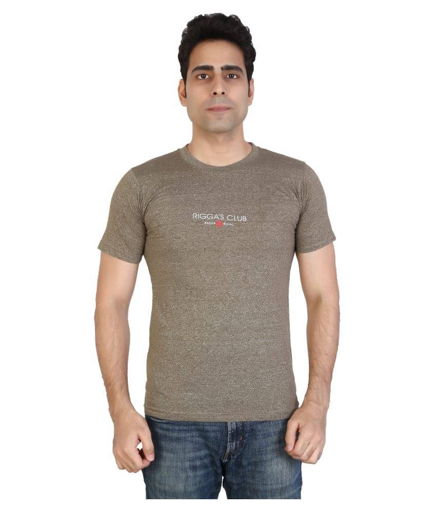     			Awack Brown Slim Fit Polo T Shirt
