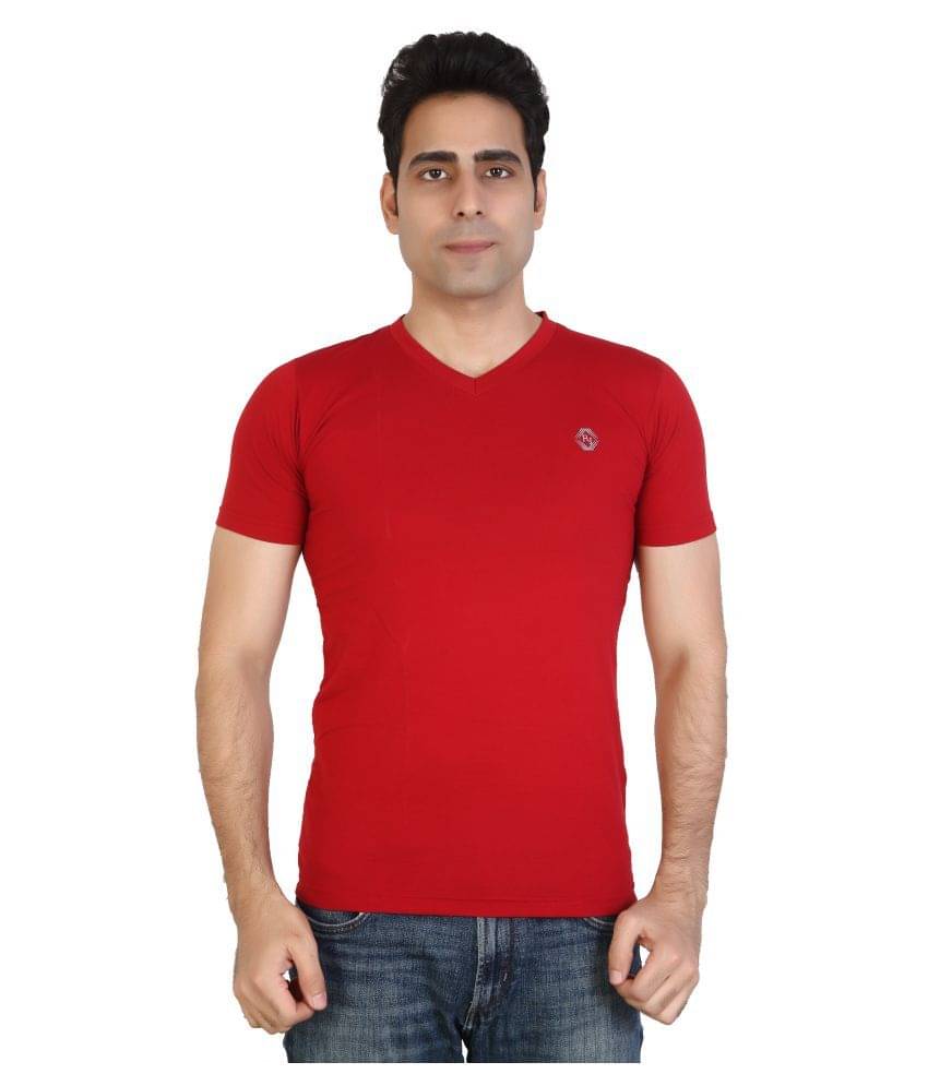     			Awack Red Slim Fit Polo T Shirt