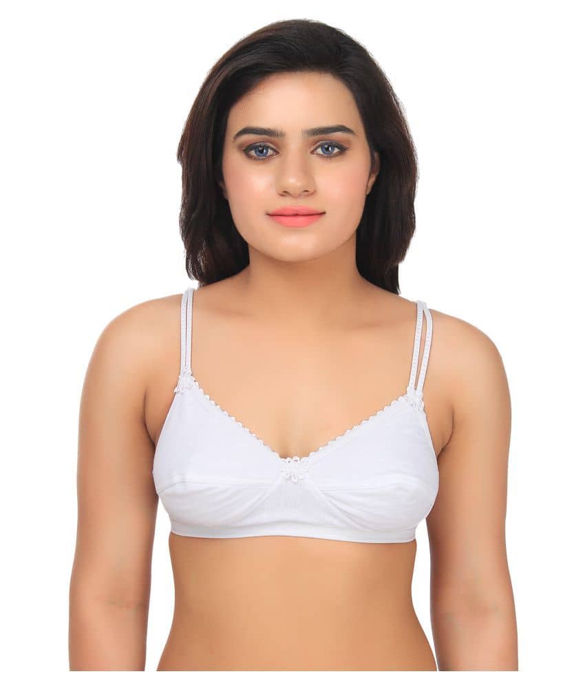 TCG Cotton Non Padded Women's Bralette Bra ( White )