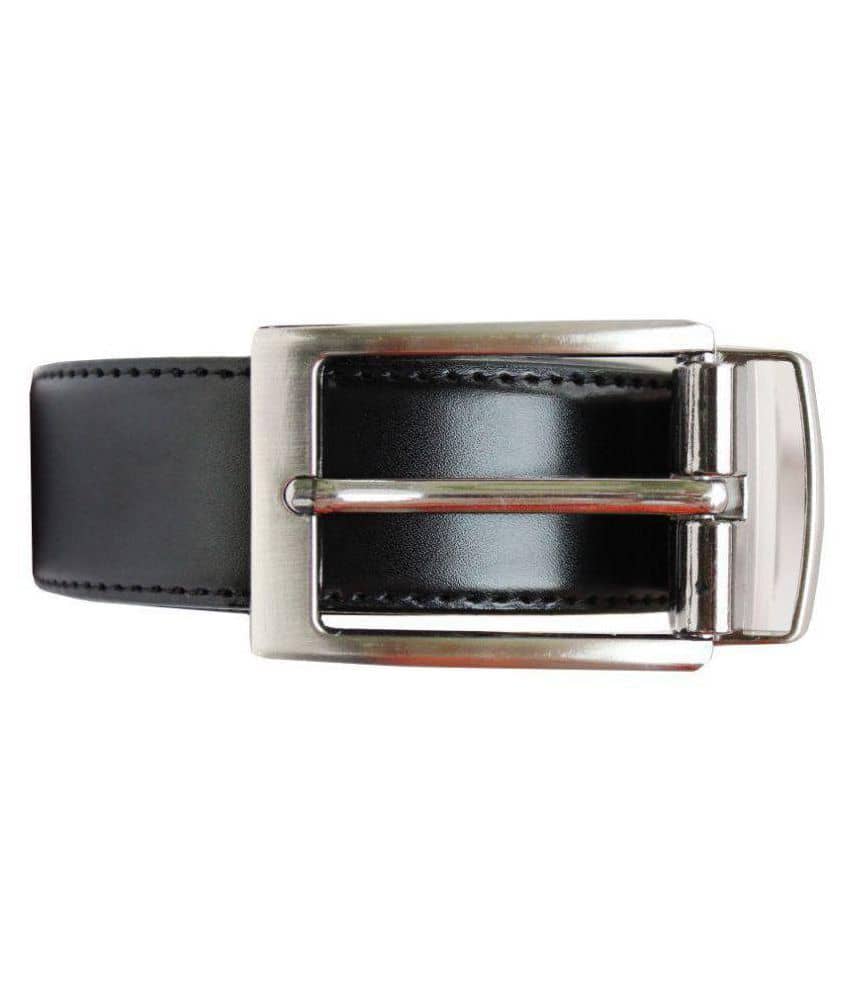 Runsi Black Faux Leather Formal Belt