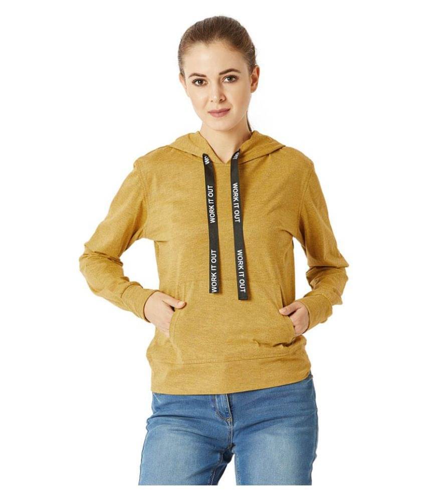     			Miss Chase Cotton Yellow Hooded Sweatshirt