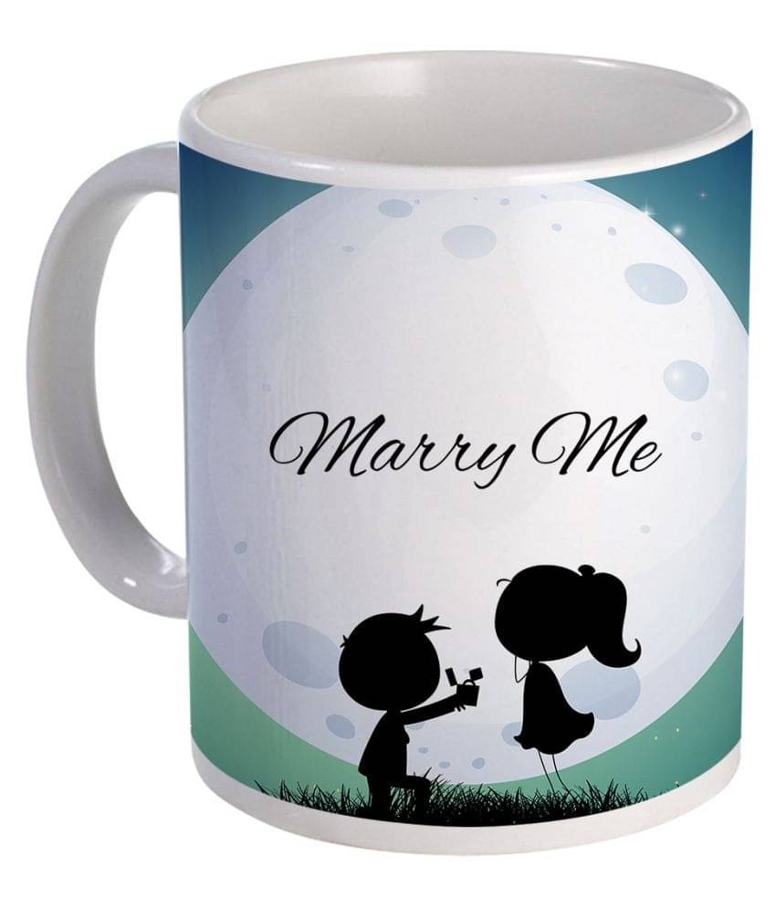     			COLOR YARD couple with marry me Ceramic Coffee Mug 320 mL ( Pack of 1 )