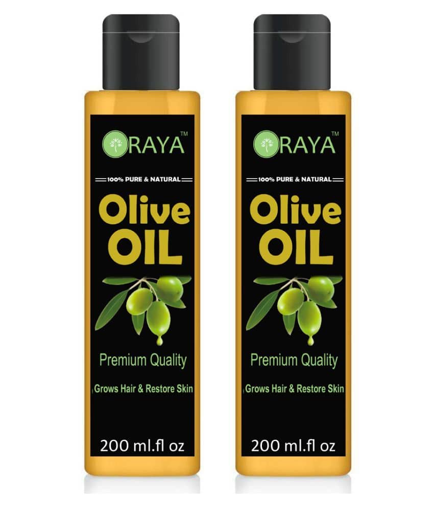 ORAYA 100% Organic Premium Virgin Olive Oil For Hair Growth- 400 ml Pack of 2