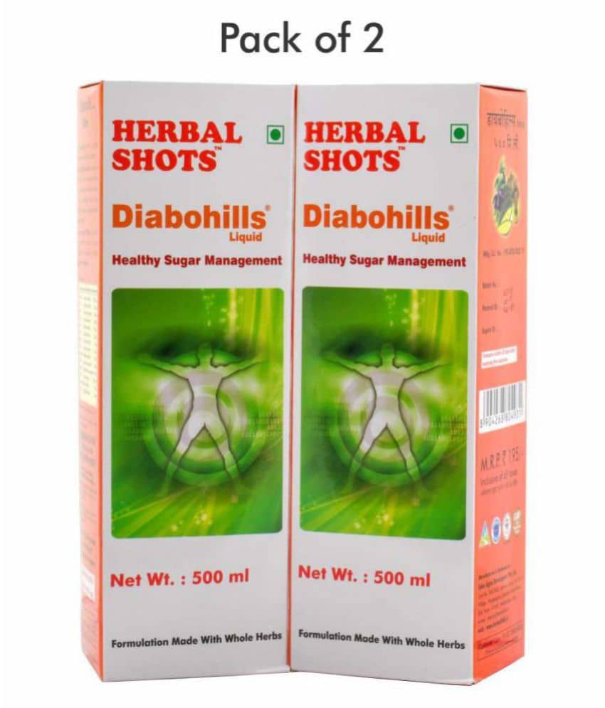 Herbal Hills Diabohills Herbal Shots Liquid 500 Ml Pack of 2