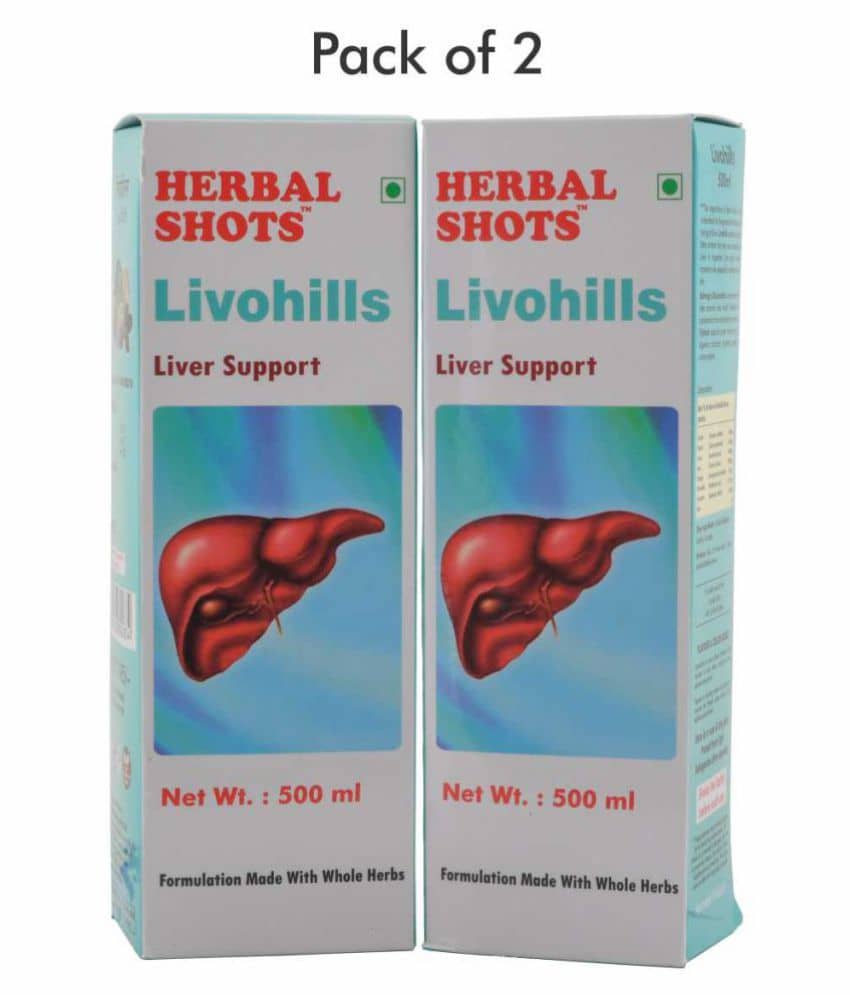 Herbal Hills Livohills Herbal Shots Liquid 500 Ml Pack of 2