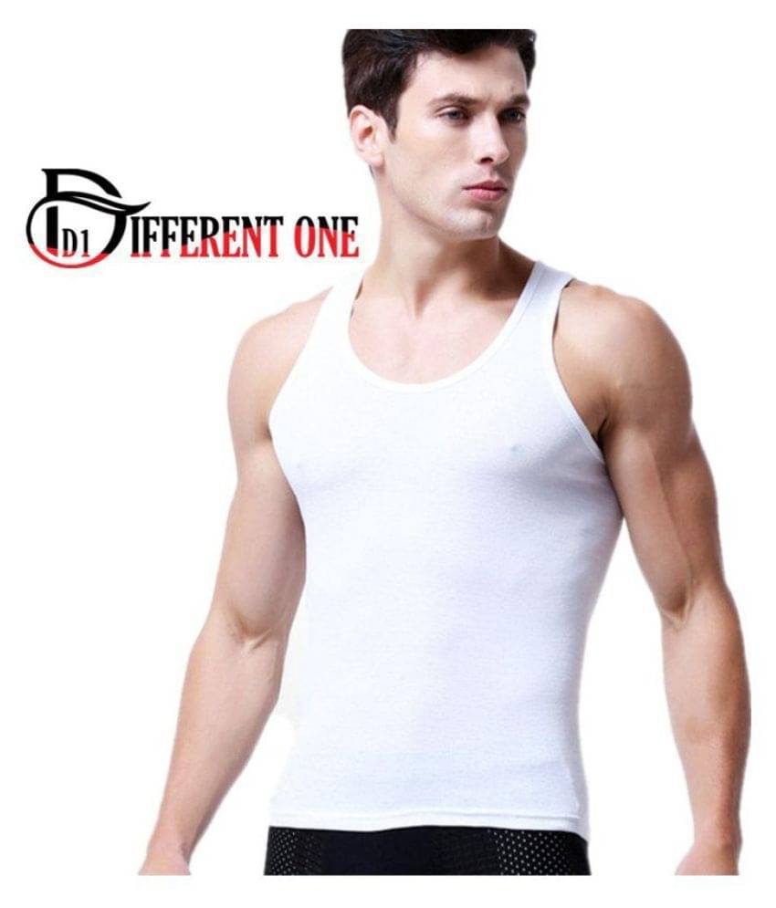 D1 DIFFERENT ONE White Sleeveless Vests Single D1 DIFFERENT ONE White Sleeveless Vests Single