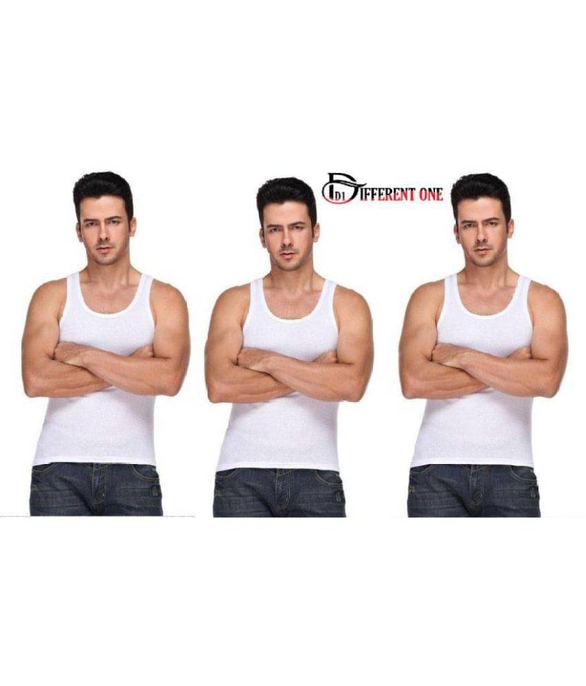 D1 DIFFERENT ONE White Vests Pack of 5 D1 DIFFERENT ONE White Vests Pack of 5