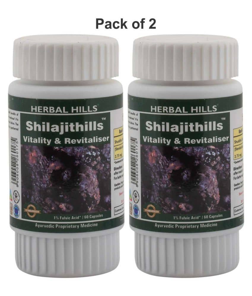 Herbal Hills Shilajithills 60 Capsule Pack of 2 Capsule 1 mg