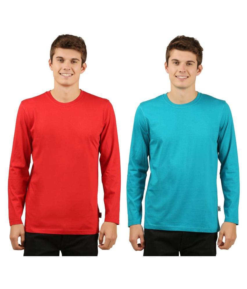 Zebu Pack of 2 Cotton Regular Fit Men's T-Shirt ( Red ) Zebu Pack of 2 Cotton Regular Fit Men's T-Shirt ( Red )