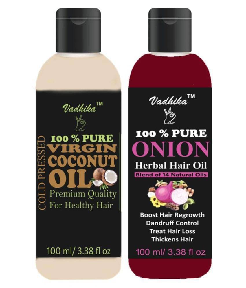 Vadhika 100% Organic Onion & Coconut Oil Hair Treatment Oil 200 ml Pack of 2 Vadhika 100% Organic Onion & Coconut Oil Hair Treatment Oil 200 ml Pack of 2