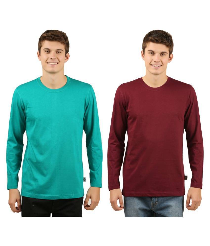 Zebu Pack of 2 Cotton Regular Fit Men's T-Shirt ( Maroon ) Zebu Pack of 2 Cotton Regular Fit Men's T-Shirt ( Maroon )