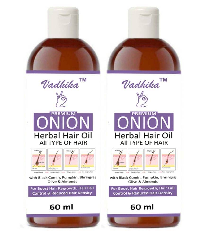     			Vadhika 100% Organic ONION Oil For Hair Treatment Oil- 120 ml Pack of 2