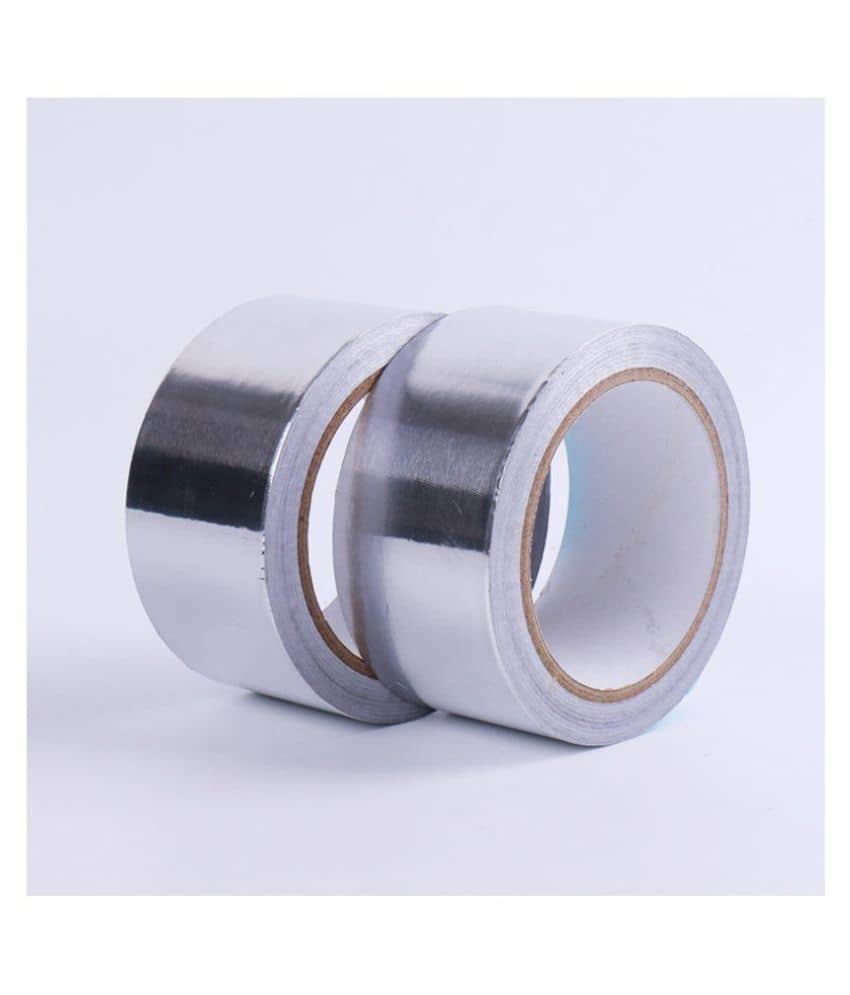 Aluminium 2" Inch self adhesive Dispenser Aluminium Foil Tape (Manual)  (Set of 2, Silver)
