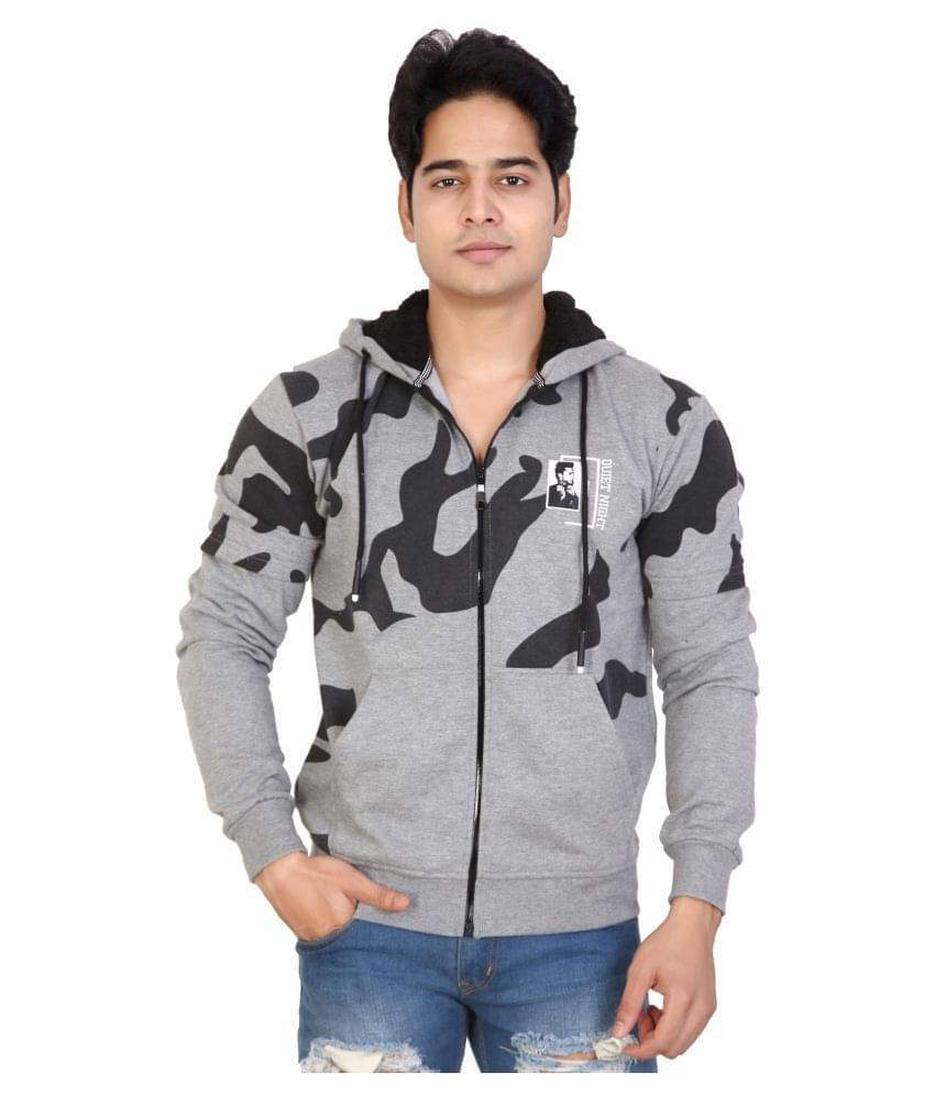     			Awack Grey Hooded Sweatshirt