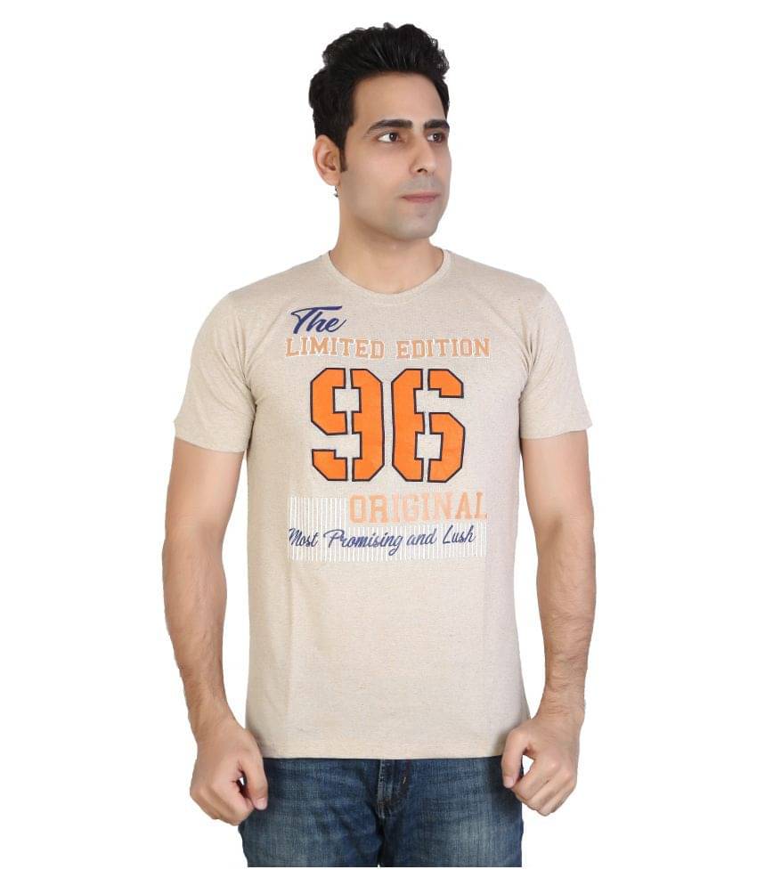 Awack Beige Half Sleeve T-Shirt Awack Beige Half Sleeve T-Shirt