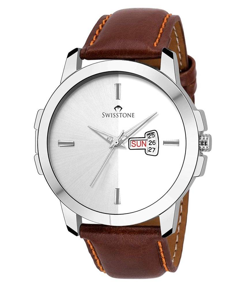     			Swisstone - Brown Leather Analog Men's Watch