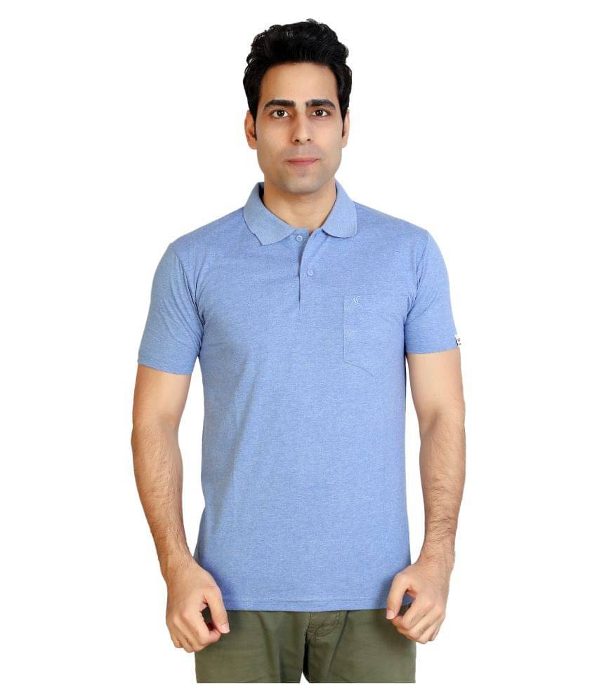 Awack Blue Slim Fit Polo T Shirt Awack Blue Slim Fit Polo T Shirt