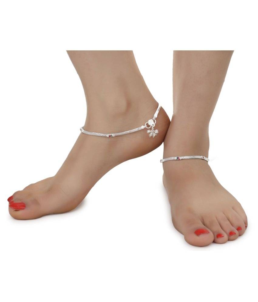     			AanyaCentric - Silver Anklets ( Pack of 1 )