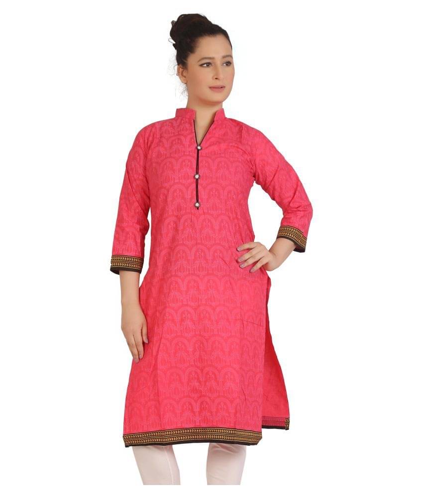 FCK-3 Multicolor Cotton A-line Kurti     			FCK-3 Multicolor Cotton A-line Kurti